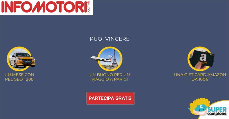 Peugeot: vinci gratis Peugeot 208, viaggio a Parigi e buono Amazon