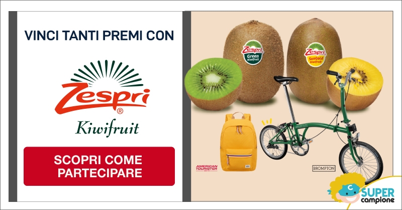 Vinci con Zespri Zaino American Tourister e Brompton bicycle