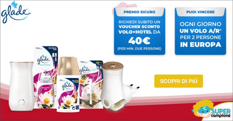 Glade: premio sicuro buono Volagratis da 40€