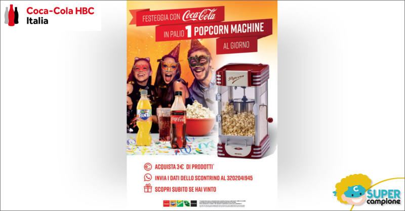 Coca-Cola: vinci una macchina per popcorn Ariete al giorno Coca-Cola: vinci una macchina per popcorn Ariete al giorno