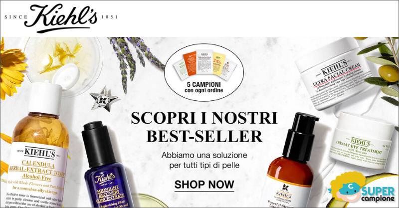 Kiehl's: ricevi 3 campioni omaggio ogni ordine