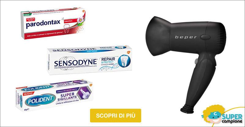 Sensodyne, Parodontax, Polident: ricevi il phon da viaggio