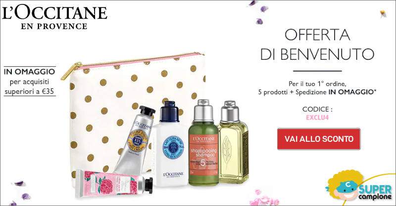 Codice sconto + 5 omaggi L'Occitane