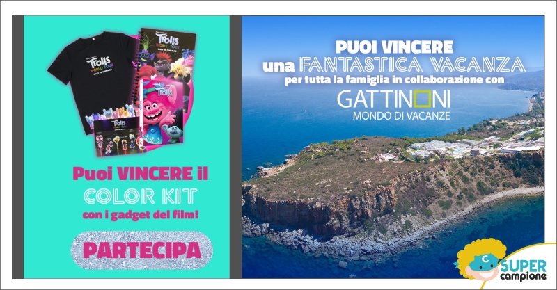 Vinci premi Trolls e 1 vacanza con Gattinoni Vinci premi Trolls e 1 vacanza con Gattinoni