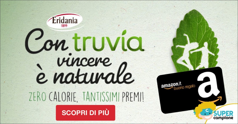 Vinci gratis buono Amazon da 5€ con Truvia Vinci gratis buono Amazon da 5€ con Truvia