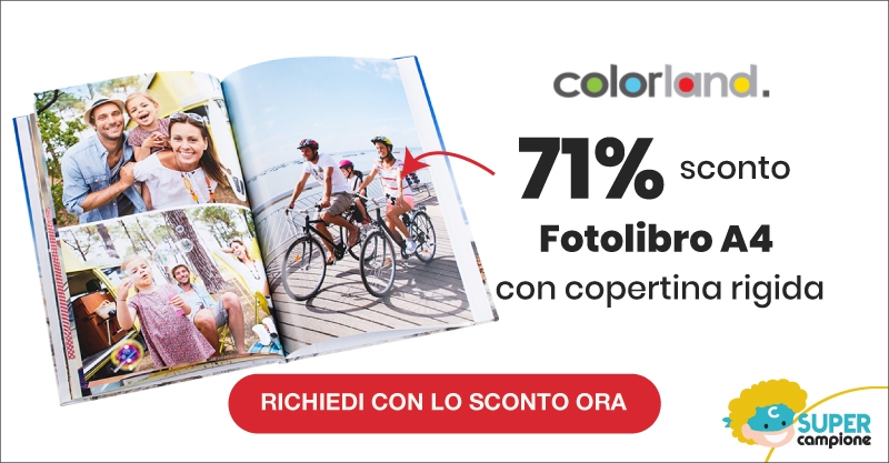 Offerta Colorland: -71% su Fotolibro A4 personalizzato da 50 pagine