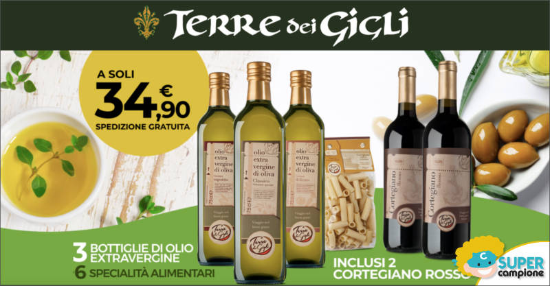 Offerta speciale Terre dei Gigli: olio + specialità italiane + vini