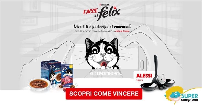 Purina Felix: vinci gratis ciotole Tigrito Alessi e forniture