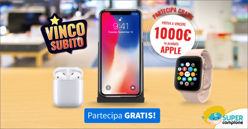 Vinci 1000€ di buoni Apple