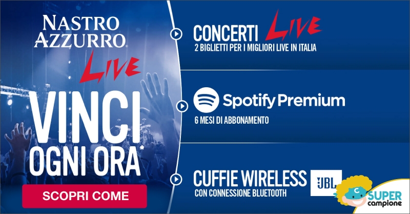 Vinci concerti live, Spotify e tanto altro con Nastro Azzurro! Vinci concerti live, Spotify e tanto altro con Nastro Azzurro!