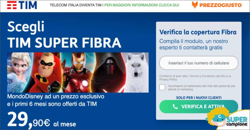 Prezzo Giusto: TIM Super Fibra + gratis Disney+
