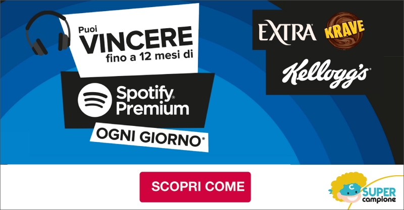 Vinci 12 mesi di Spotify con Kellogg’s