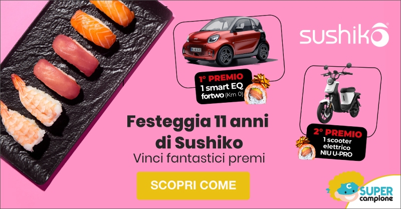 Vinci Smart EQ fortwo e tanti altri premi con Sushiko