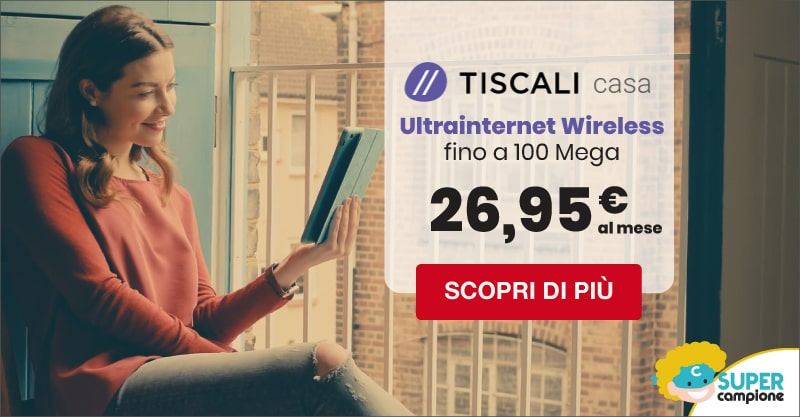 Tiscali: ultrainternet e modem gratis a 26,95€