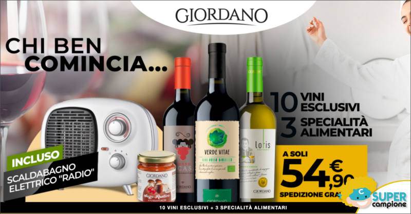 Giordano Vini: 10 vini e inclusa stufetta elettrica vintage