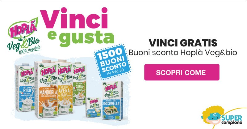 Vinci gratis buoni sconto Hoplà Veg&bio Vinci gratis buoni sconto Hoplà Veg&bio