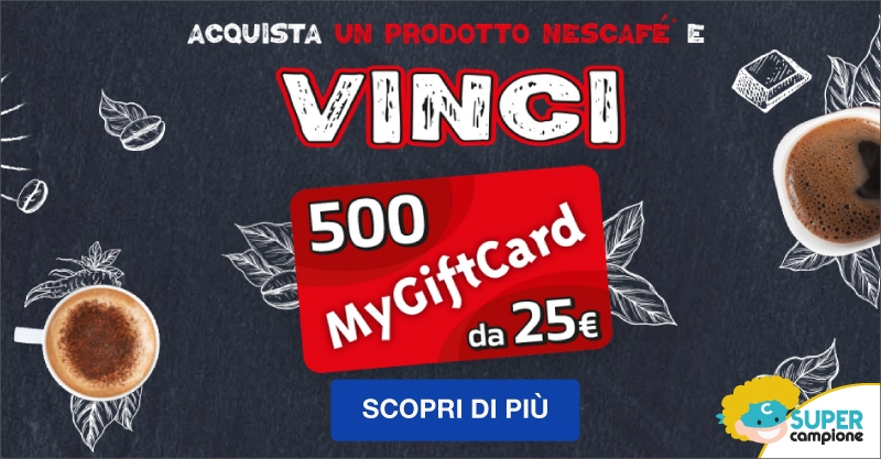 Vinci GiftCard da 25€ con Nescafè