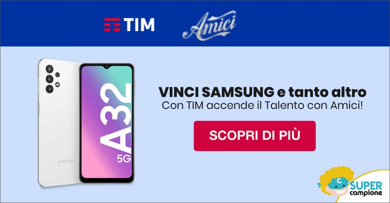 Vinci Samsung A32 e tanti altri premi con TIM e Amici! Vinci Samsung A32 e tanti altri premi con TIM e Amici!