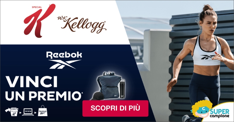 Vinci kit allenamento Reebok con Kellogg