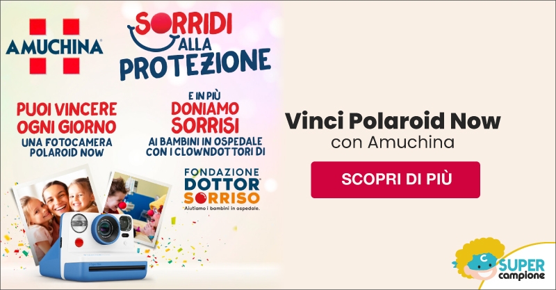 Vinci una Polaroid Now con Amuchina