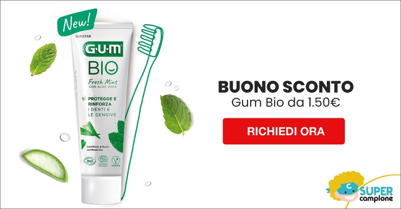 Buono sconto Gratis da 1,50€ dentifricio GUM® BIO Buono sconto Gratis da 1,50€ dentifricio GUM® BIO