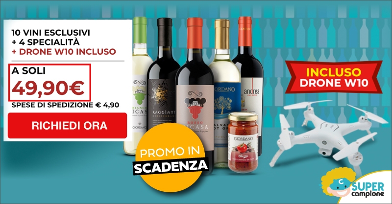 Giordano Vini: offerta vini + specialità + drone incluso
