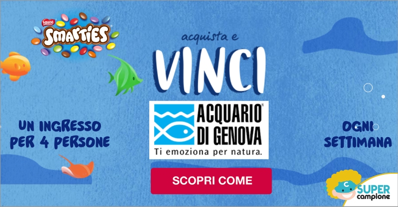 Vinci ingressi per l'Acquario di Genova con Smarties Vinci ingressi per l'Acquario di Genova con Smarties