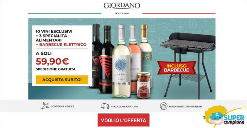 Giordano Vini: 10 vini, 3 specialità + incluso un barbecue elettrico