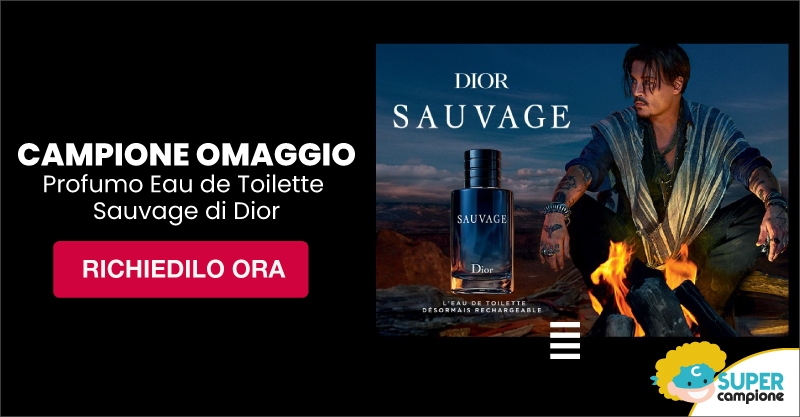 Campione omaggio profumo Eau de Toilette Sauvage di Dior Campione omaggio profumo Eau de Toilette Sauvage di Dior