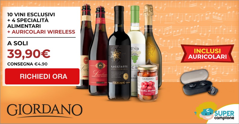 Giordano Vini: 10 vini, 4 specialità e incluse le auricolari wireless