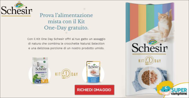 Campioni omaggio kit Schesir One-Day gatto