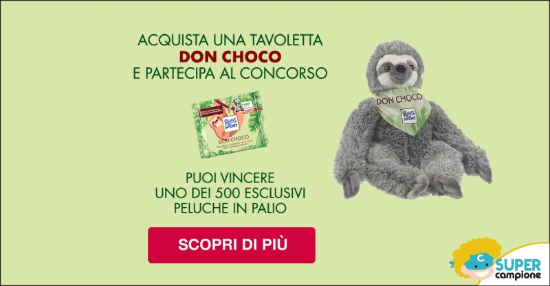 Vinci il peluche Don Choco con Ritter Sport Vinci il peluche Don Choco con Ritter Sport