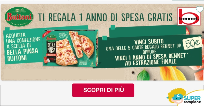 Vinci 1 anno di spesa GRATIS o buoni da 50€ Vinci 1 anno di spesa GRATIS o buoni da 50€