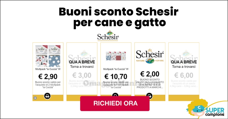 Buoni sconto Schesir Cane e Gatto