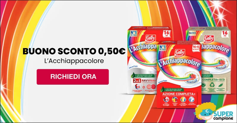 Buono sconto 0,50€ L’Acchiappacolore Buono sconto 0,50€ L’Acchiappacolore