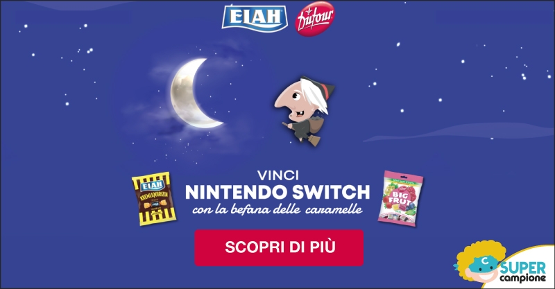 Vinci Nintendo Switch con caramelle Elah e Dufour