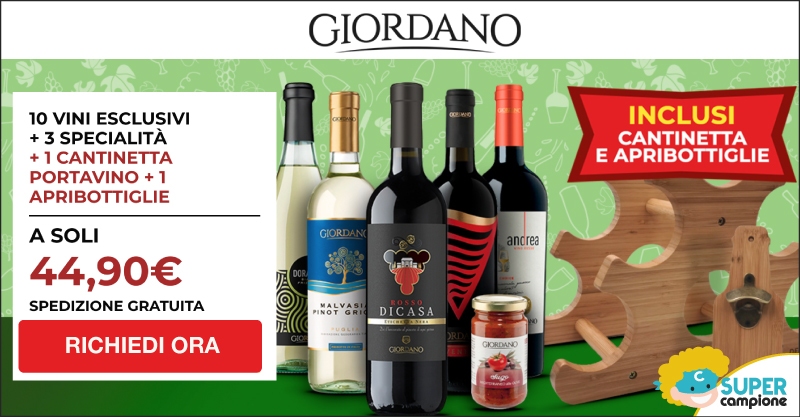 Giordano Vini: 10 vini, 3 specialità + inclusa una cantinetta e apribottiglie