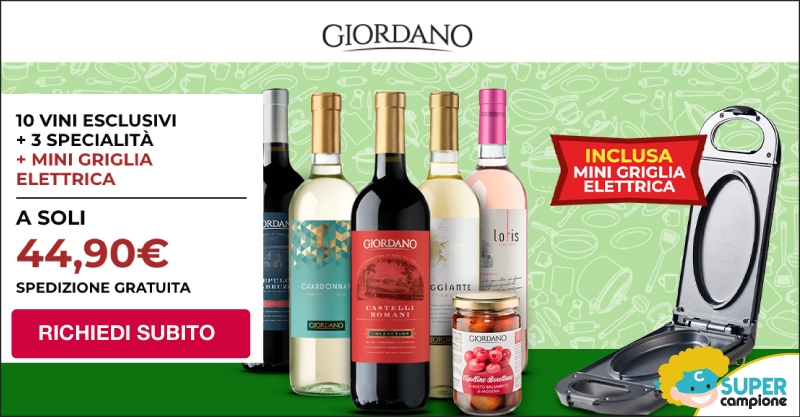 Giordano Vini: 10 vini, 3 specialità + una griglia elettrica
