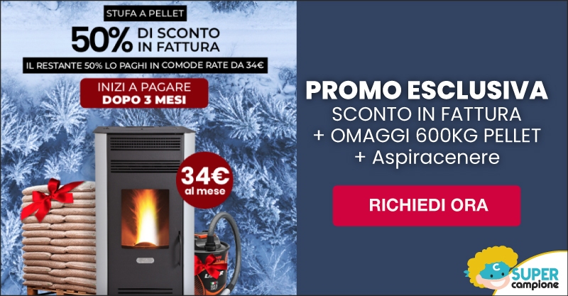 Ariel: offerta stufa a pellet 50% sconto + omaggio