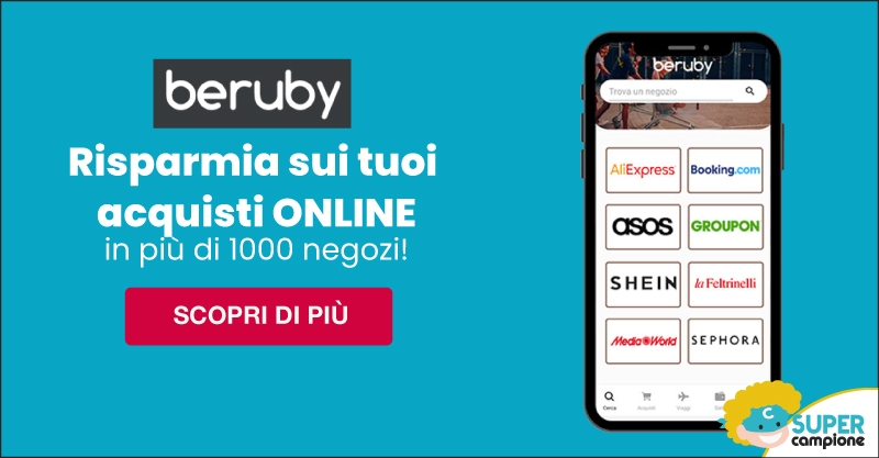 Beruby: ricevi rimborsi e 3€ di sconto in più di 1000 negozi
