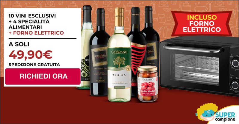 Giordano Vini: offerta vini + specialità + forno elettrico incluso