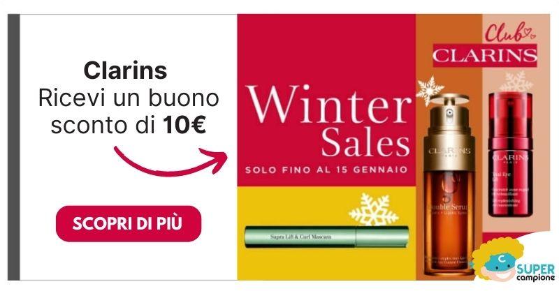 Clarins: ricevi un buono sconto di 10€ 