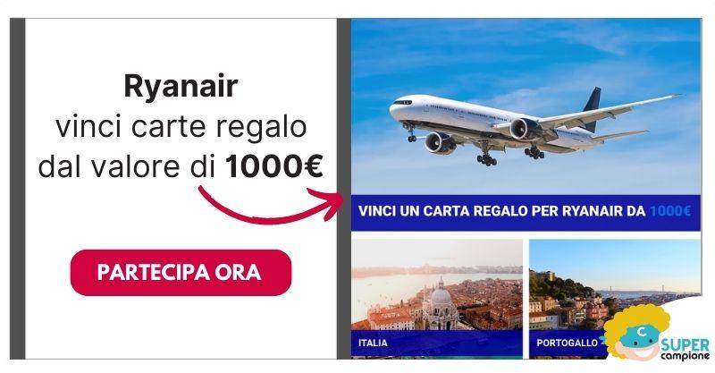 Ryanair: vinci una carta regalo da 1000€