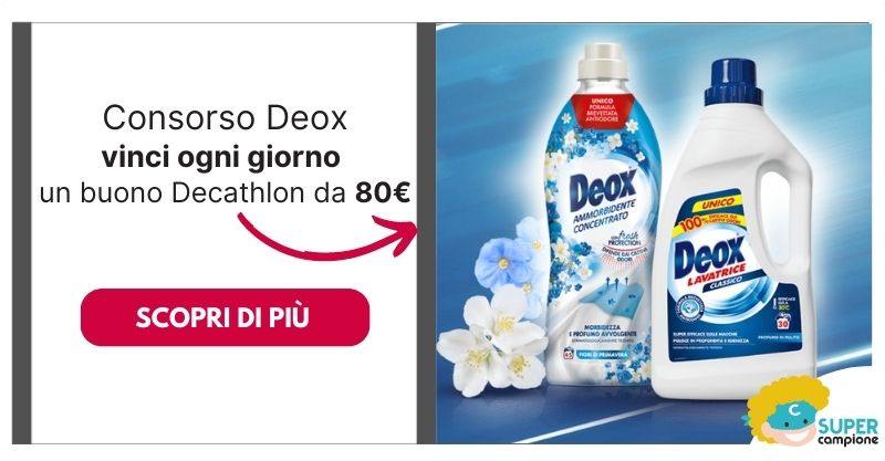 Deox: vinci ogni giorno un buono Decathlon da 80 euro Deox: vinci ogni giorno un buono Decathlon da 80 euro