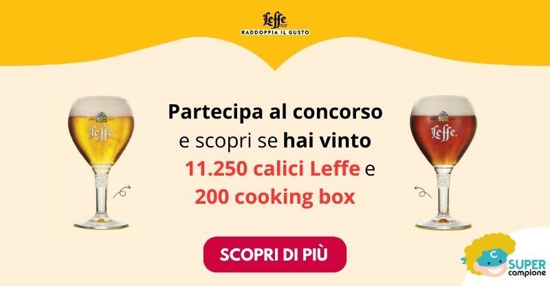 Leffe: vinci 11.250 calici e 200 cooking Box Leffe: vinci 11.250 calici e 200 cooking Box