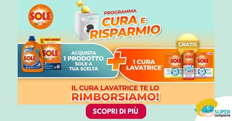 Cashback Sole: ricevi rimborso del Cura Lavatrice