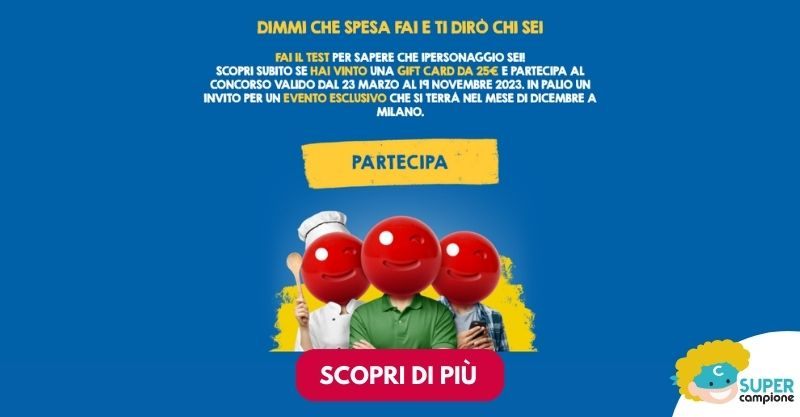 “Ipersonaggi”: vinci gratis 100 buoni spesa