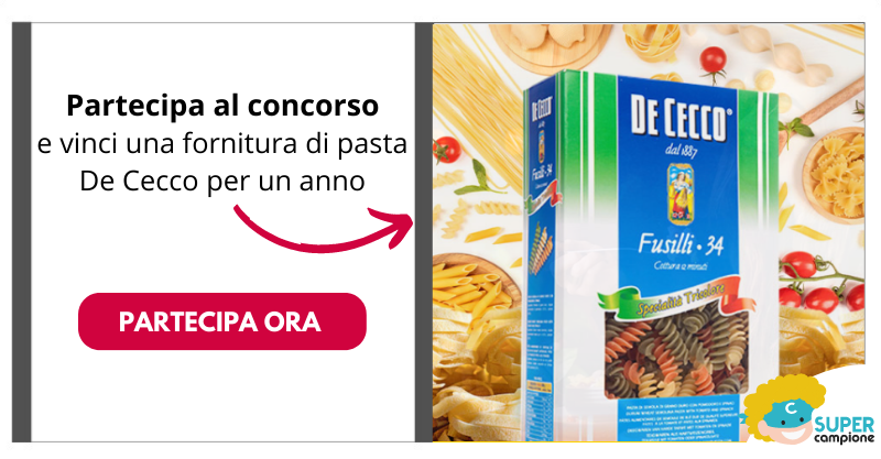 Vinci gratis una fornitura di pasta De Cecco per un anno