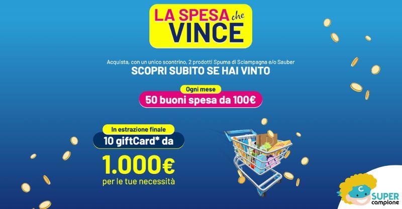 Spuma di Sciampagna: vinci ogni mese buoni spesa da 100€ e 1.000€