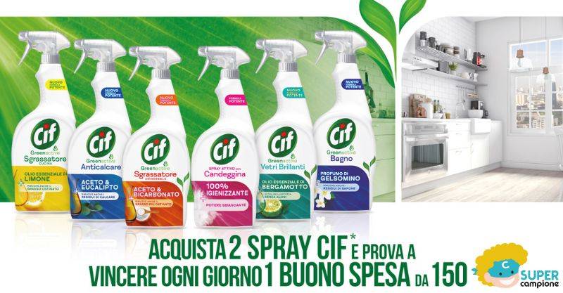 Cif: vinci ogni giorno buoni spesa da 150€ Cif: vinci ogni giorno buoni spesa da 150€